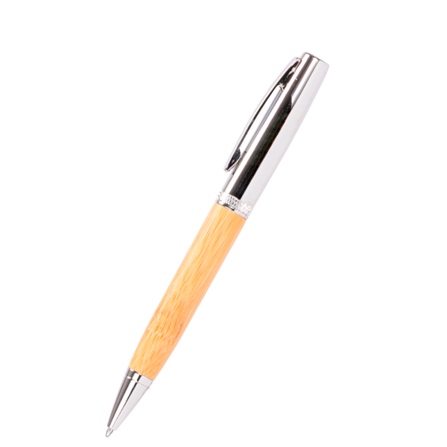 Bolígrafo metálico "AIRLIE" con grip de bamboo y estuche. - Foto 1