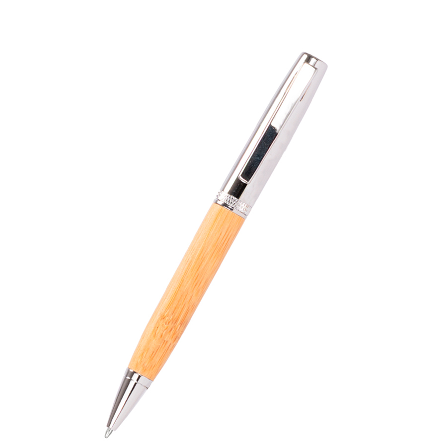 Bolígrafo metálico "AIRLIE" con grip de bamboo y estuche. - Foto 2