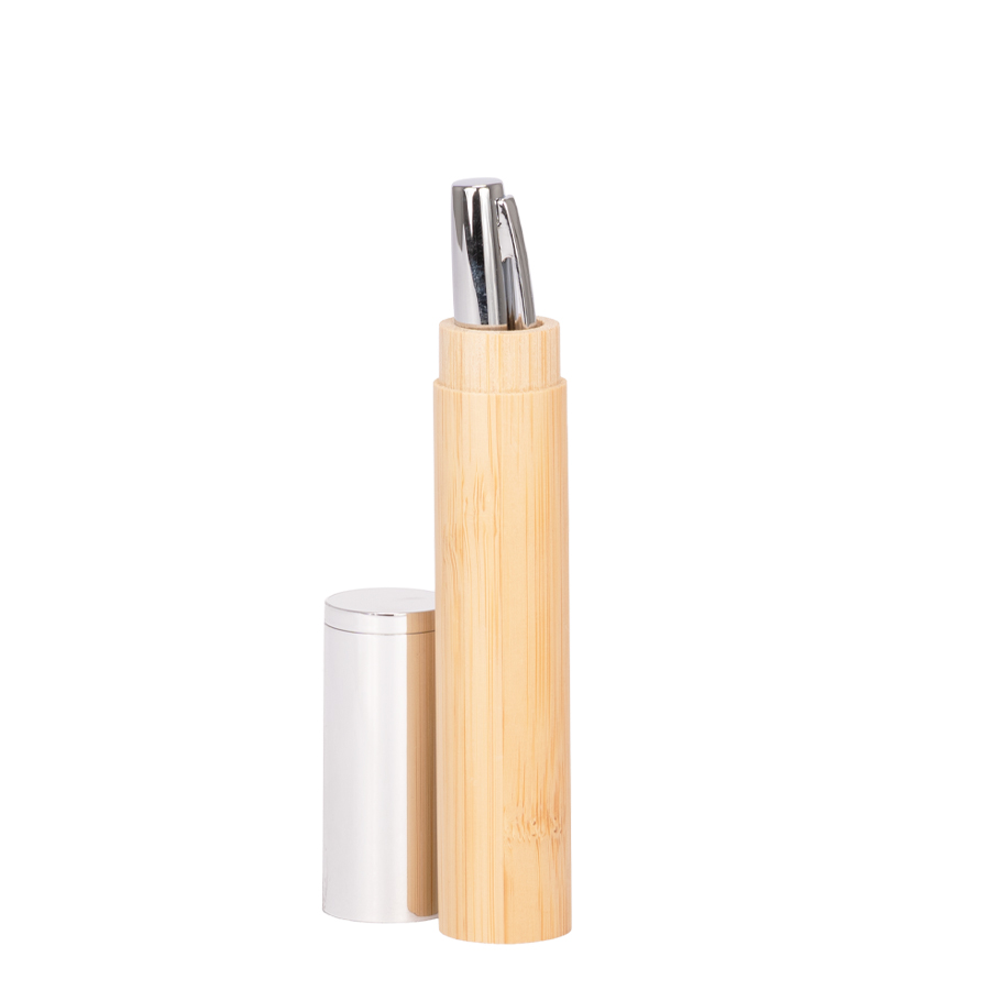 Bolígrafo metálico "AIRLIE" con grip de bamboo y estuche. - Foto 4