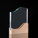 Trofeo Galvano de Madera y Cristal "Curve" - Foto 3