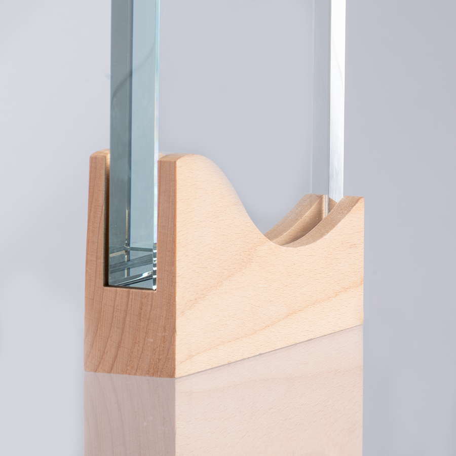 Trofeo Galvano de Madera y Cristal "Curve" - Foto 8