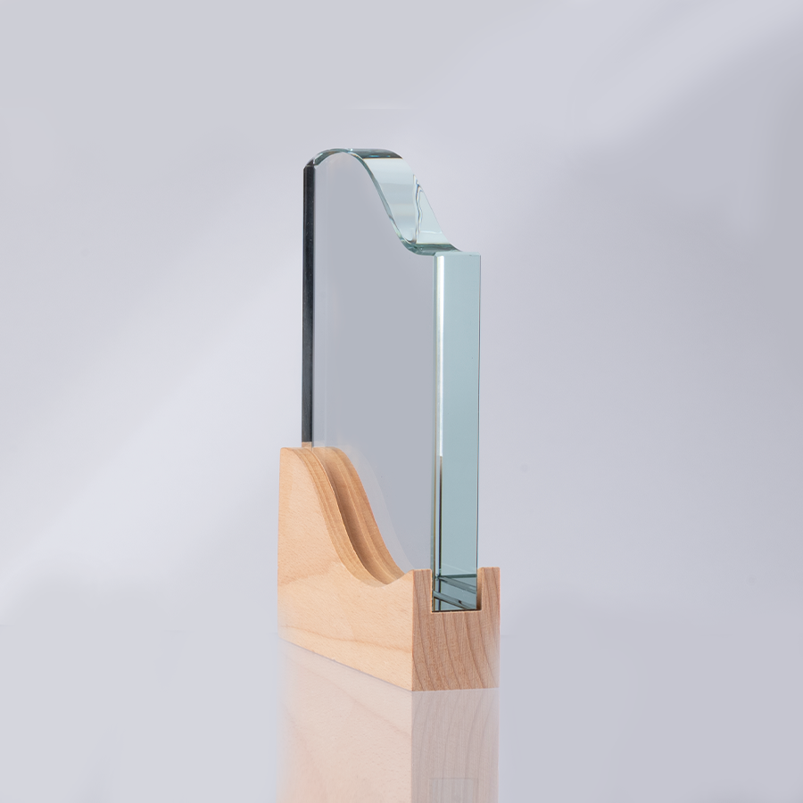 Trofeo Galvano de Madera y Cristal "Curve" - Foto 9