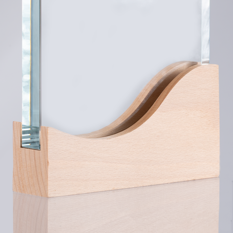 Trofeo Galvano de Madera y Cristal "Curve" - Foto 11