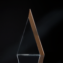 Trofeo Galvano de Madera y Cristal "Triangle" - Foto 1
