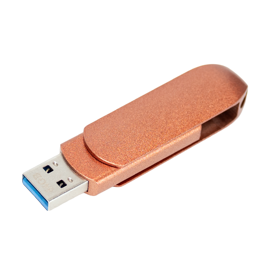 [U13-44] Pendrive giro encobrizado OTG USB 3.0 / Type C, 64GB - Foto 2