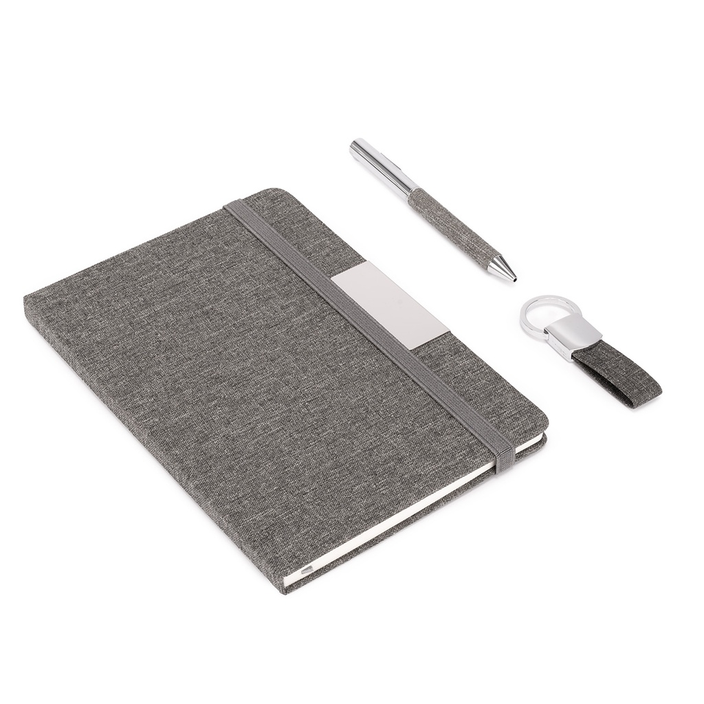 Set PARATY: Libreta de Notas, Bolígrafo y Llavero - Foto 1