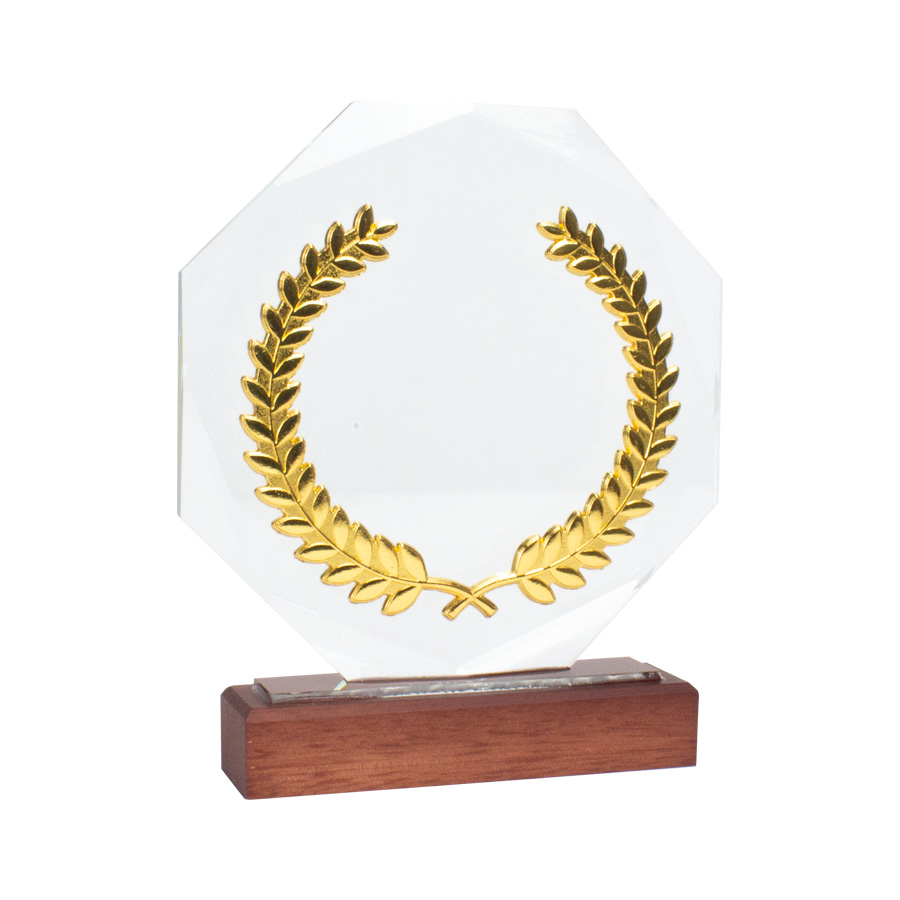[A84-11] Trofeo Galvano de Madera, Cristal y Acero "Phelps" - Foto 1