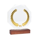 [A84-11] Trofeo Galvano de Madera, Cristal y Acero "Phelps" - Foto 1