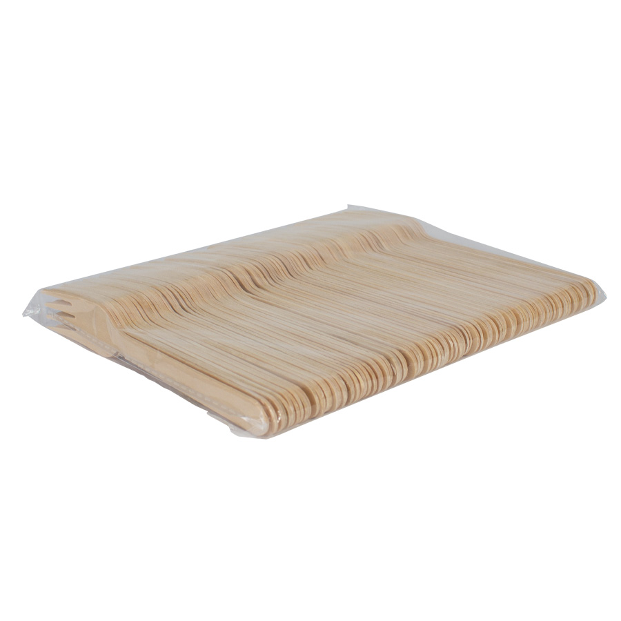 [E121-11] Bolsa con 100 tenedores de madera de Abedul - Foto 3