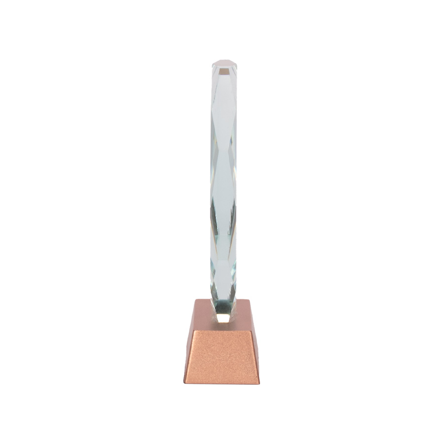 Trofeo Galvano de Cristal "RUNE" con base encobrizada. - Foto 4