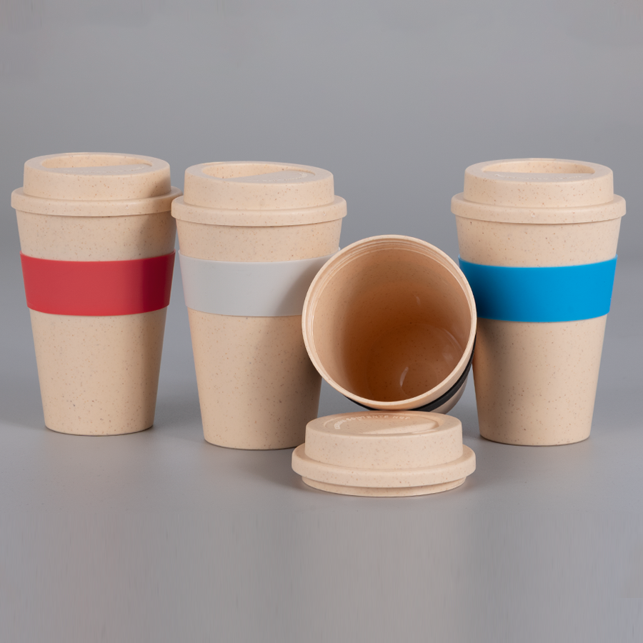 Mug Eco Cup "WHEAT STRAW" 355cc con banda silicona - Foto 1