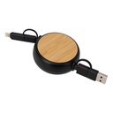 Connect Multicargador Retráctil 4 en 1 de ABS/Bamboo - Foto 7