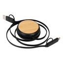 Connect Multicargador Retráctil 4 en 1 de ABS/Bamboo - Foto 8