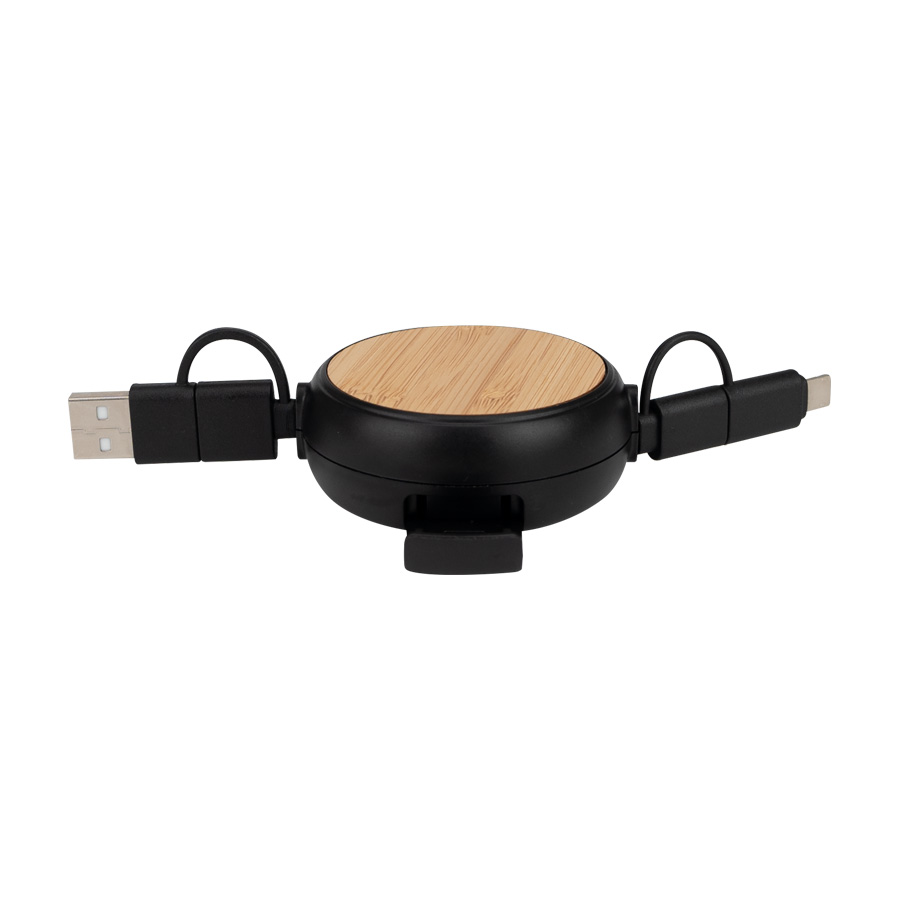 Connect Multicargador Retráctil 4 en 1 de ABS/Bamboo - Foto 9