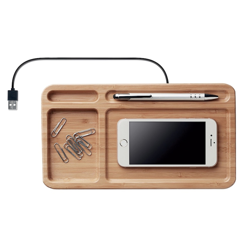 Cargador Bamboo Inalámbrico Escritorio T70 - Foto 1