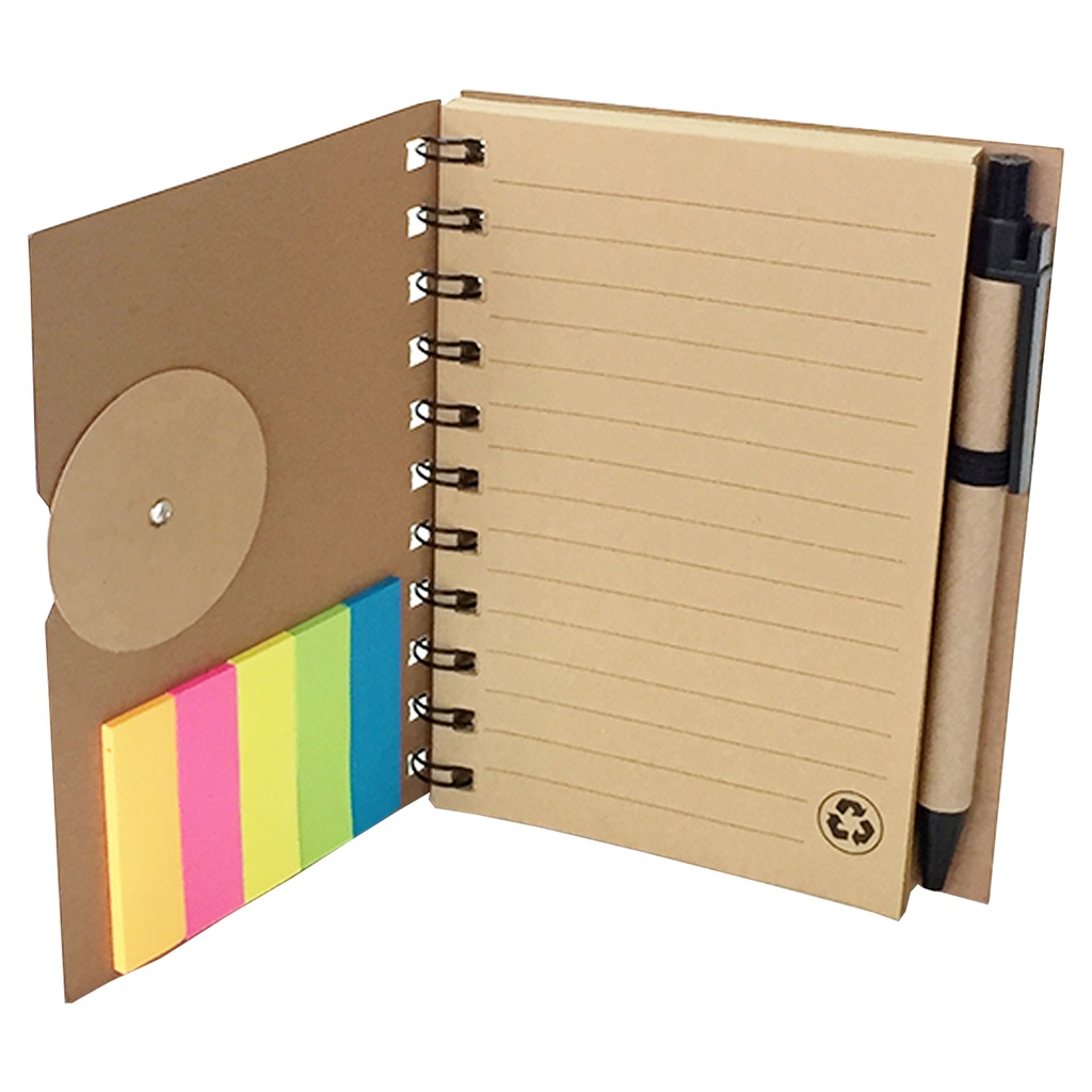 Set Cuaderno - Libreta - Memo set Tapa Cartón + Bolígrafo N21 - Foto 1