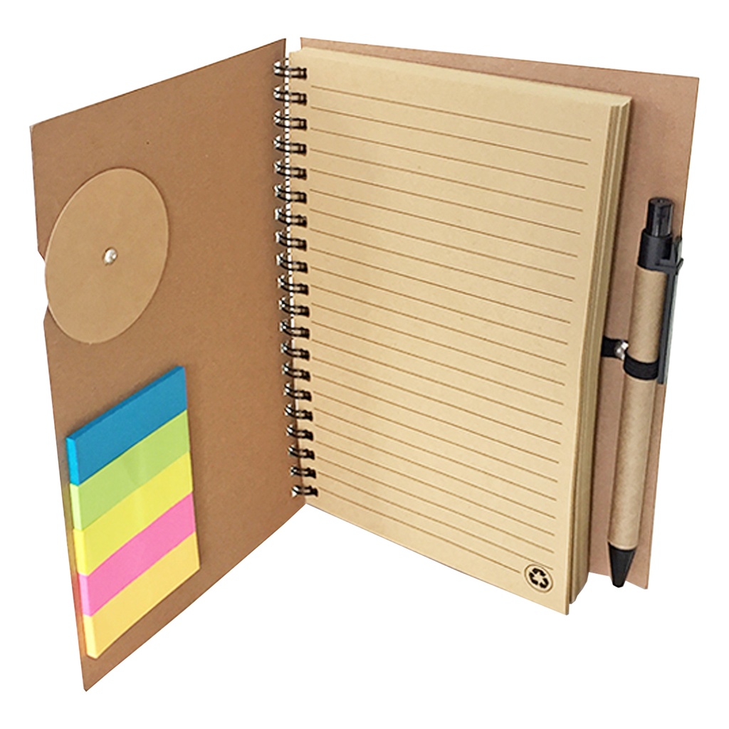 Set Cuaderno - Libreta - Memo set Tapa Cartón + Bolígrafo N22 - Foto 1