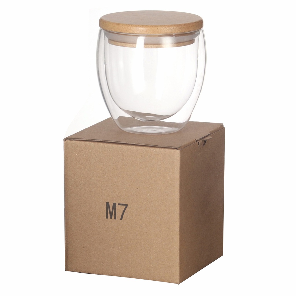 Vaso Vidrio doble Pared con Tapa M7 - Foto 3