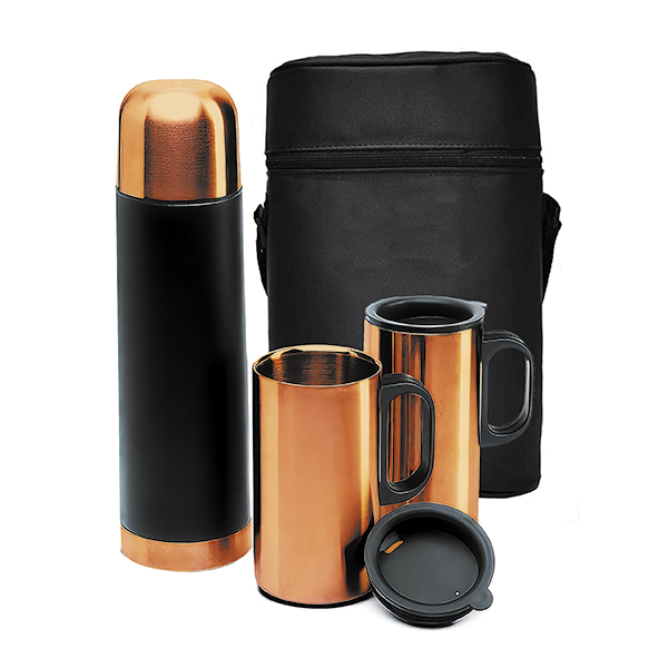 Set Botella Acero Inoxidable Térmica + mugs M74 ENCOBRIZADO - Foto 1