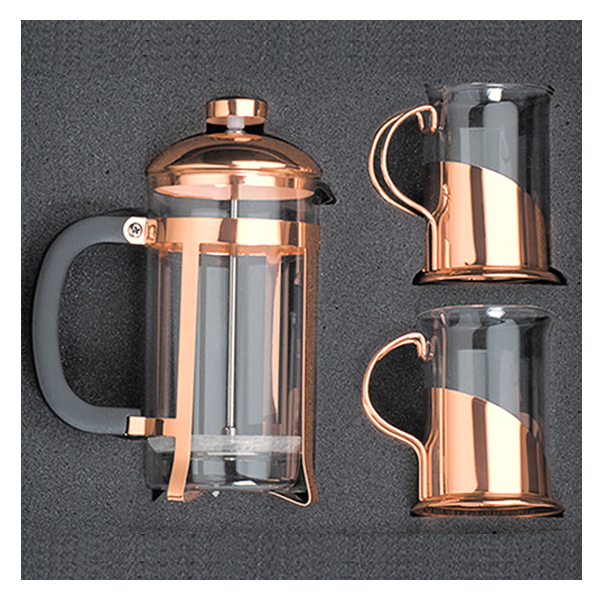 Set de Cafetera Francesa y Tazas ENCOBRIZADO M82 - Foto 1