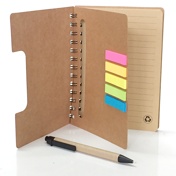 Set Cuaderno - Libreta - Memo Set Tapa Cartón + Bolígrafo N20 | Tara