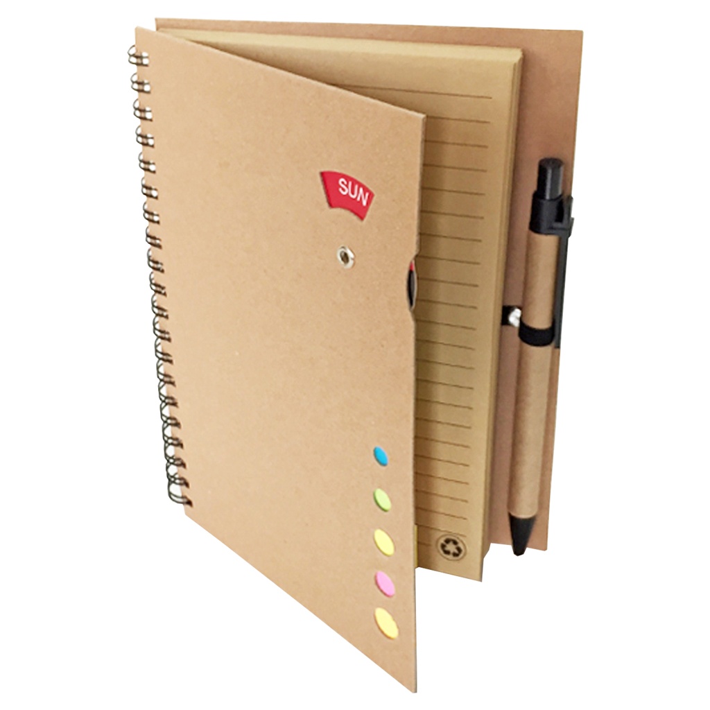 Set Cuaderno - Libreta - Memo Set Tapa Cartón + Bolígrafo N22 | Tara
