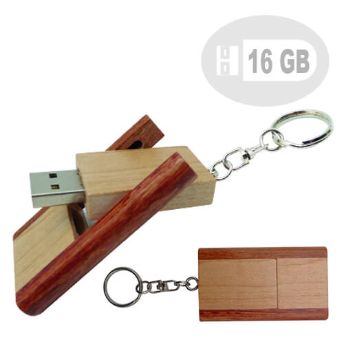 Pendrive Madera Llavero PD25 | Tara Publicidad Chile