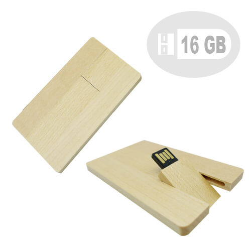 Pendrive Madera Tarjeta | Pendrive | Tara Publicidad