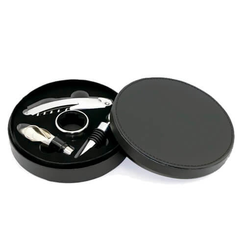 Set de Vino Símil Cuero -[W7]b