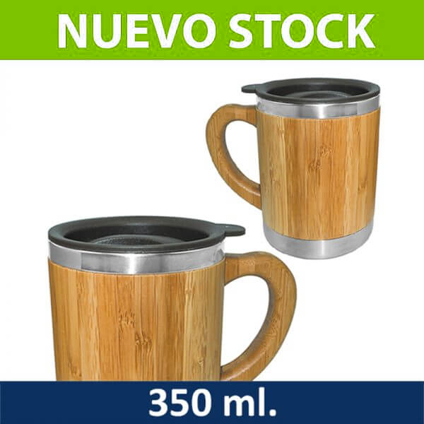 Mug Tazón Bamboo / Acero Inoxidable M1 | Tara Publicidad Chile