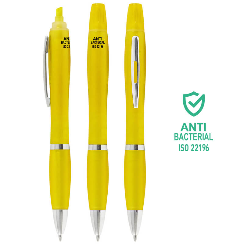 Bolígrafo Lápiz Plástico Anti-Bacterial + Destacador | Tara Publicidad
