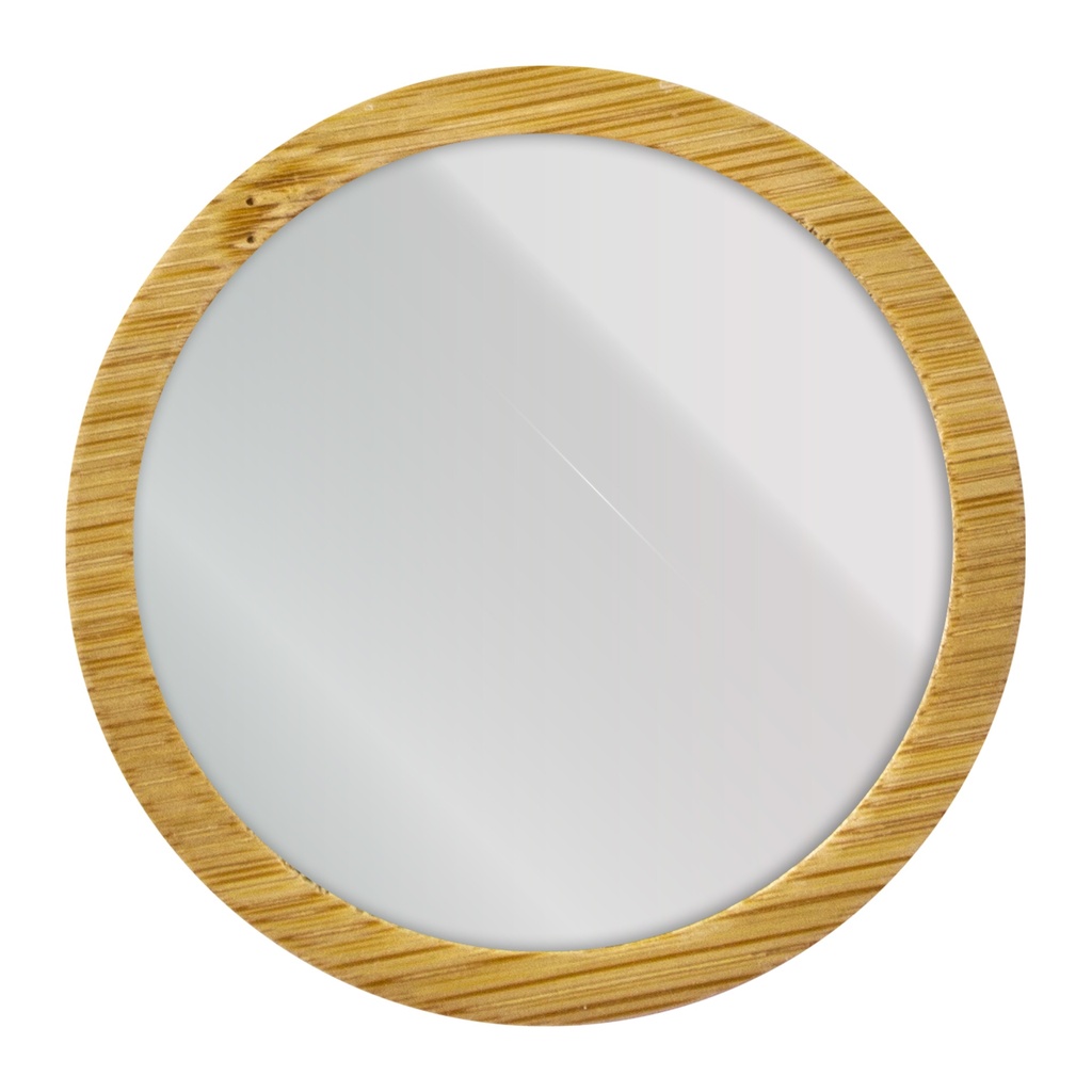 Espejo De Bambú Circular ¨Bella¨ -[T595]c