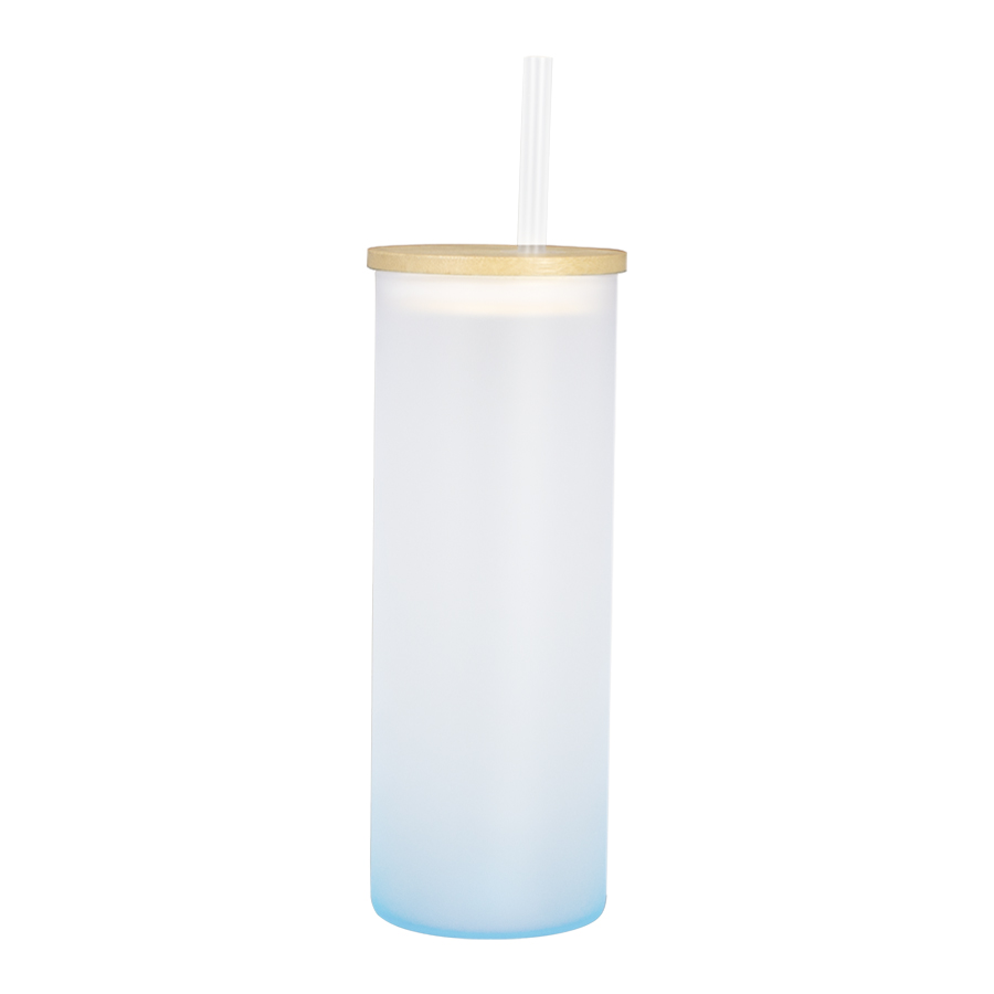 Botella Vidrio Borosilicato Sublimación, Tapa Bamboo 500CC | Tara