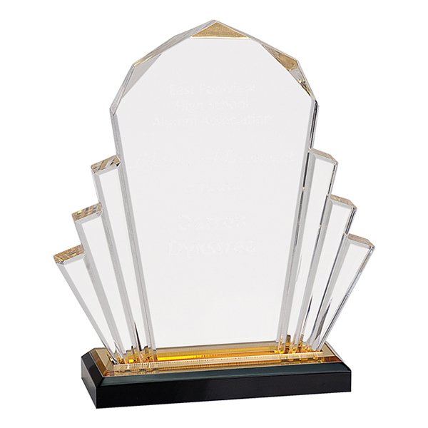 Trofeo Acrílico Base Con IMP102G Sku 25 Dorado | Tara Publicidad