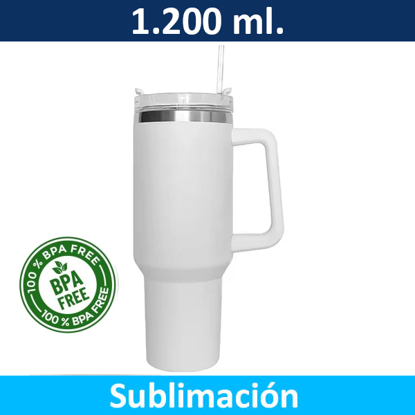 Mug Tazón Acero Inoxidable Térmico Blanco Sublimacion | Tara