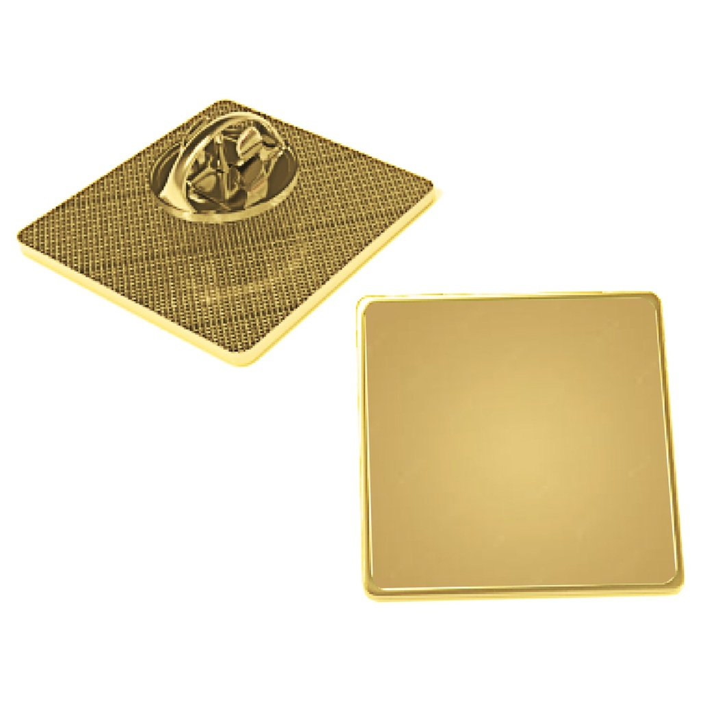 Pins Broche Cuadrado Dorado 25mm