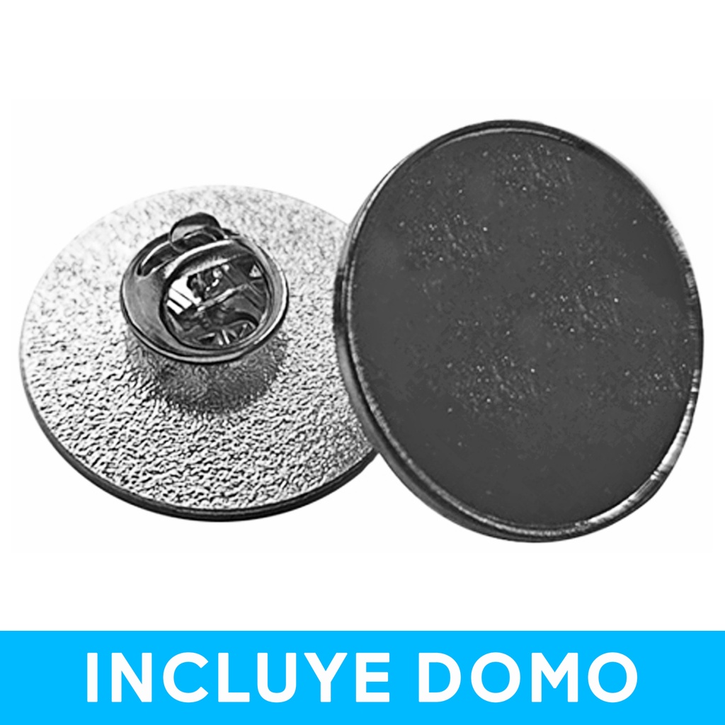 Piocha Con Domo Broche Redondo 25MM Plateado (Pins) | Tara Publicidad