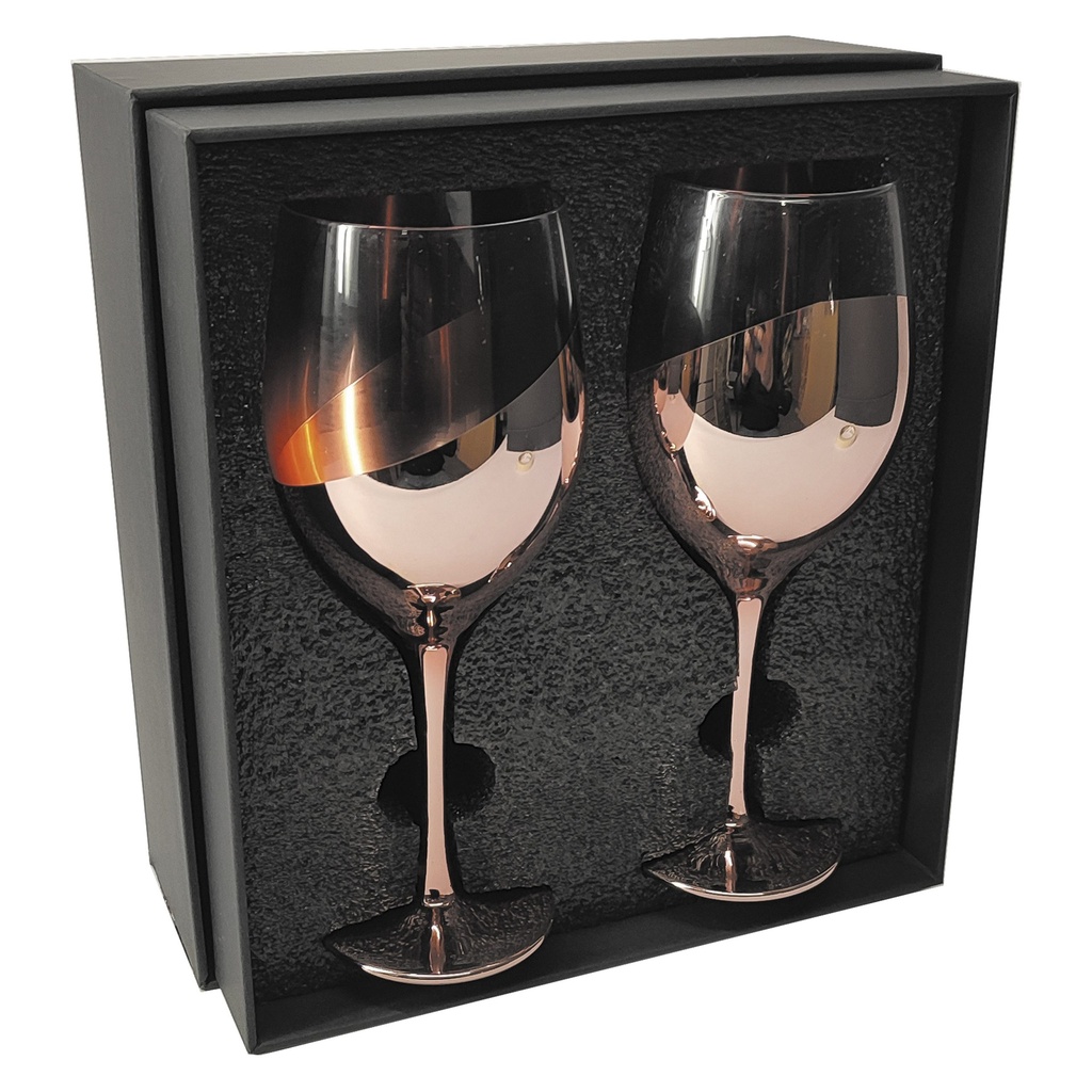 Set De 2 Copas De Vino Encobrizado M86 | Mochilas | Tara Publicidad