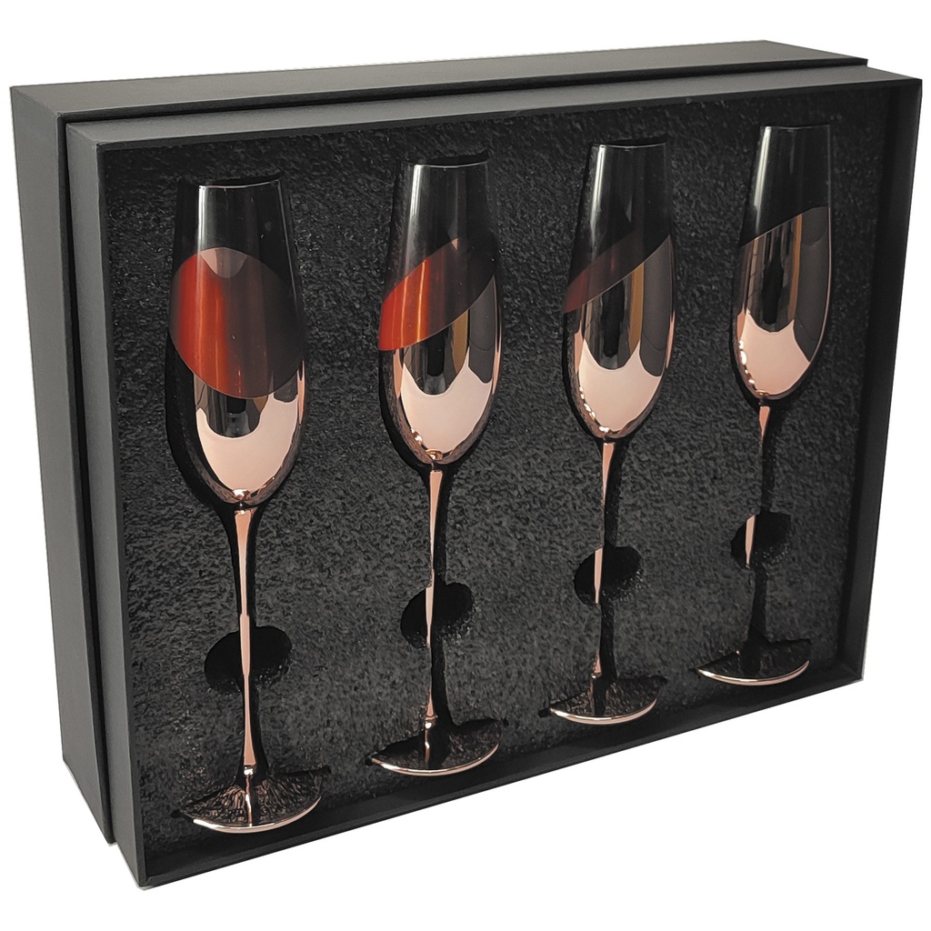 Set de 4 Copas Champagne Encobrizadas -[M85]b