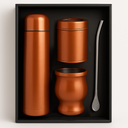 Set De Mate Color Encobrizado Con Bolso MAT01 -[601063375]b
