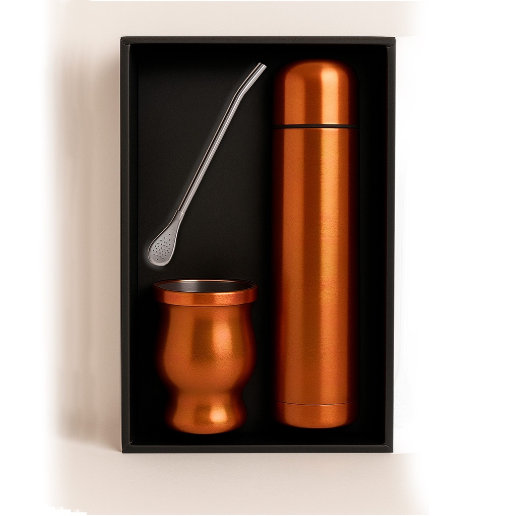Set de Mate color Cobre con Bolso -[MAT04]b