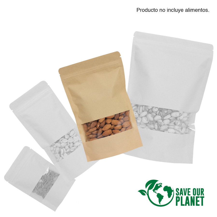Bolsa Doypack 700 ml De Papel Kraft, Para Alimentos -[F17]d
