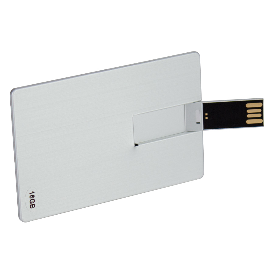 Usb Pendrive 16GB Credit Card Plateado. -[U3]d