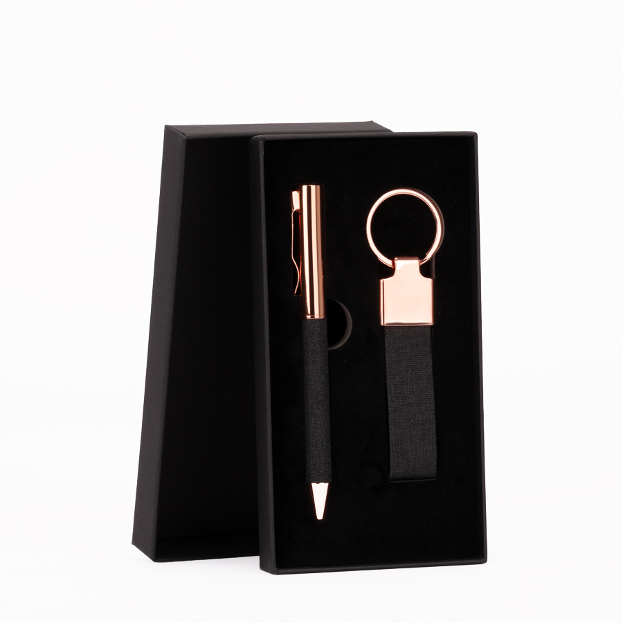 Set De Regalo "MINE" Negro Con Detalles Encobrizados. -[S45]d