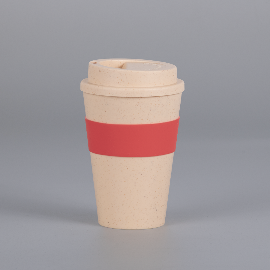 Mug Eco Cup "WHEAT STRAW" 355cc con banda silicona