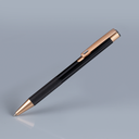 Bolígrafo De Aluminio Negro "STRONG", Con Terminales Encobrizados. -[L159]d