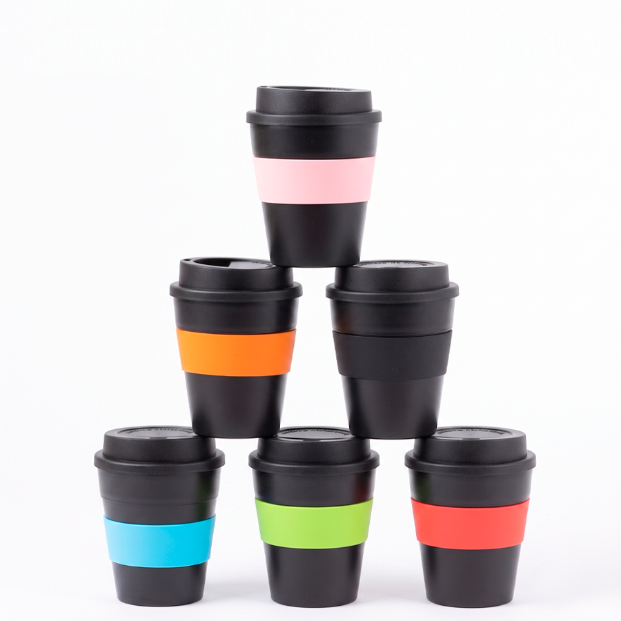 Mug Express Cup "BLACK" 356CC Con Banda Silicona -[M171]d
