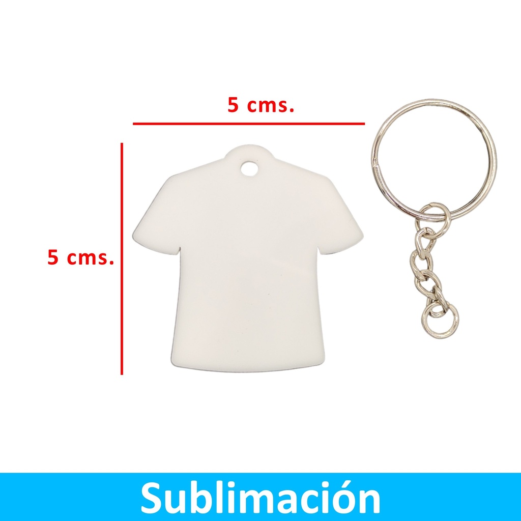 Llavero Acrílico Sublimable Camiseta NI20 Blanco -[591074140]b