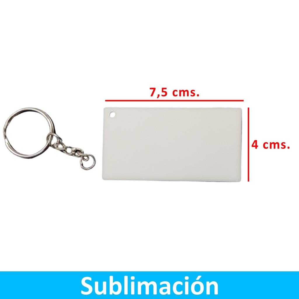Llavero Acrílico Sublimable Rectangular NI25 Blanco -[591074141]b