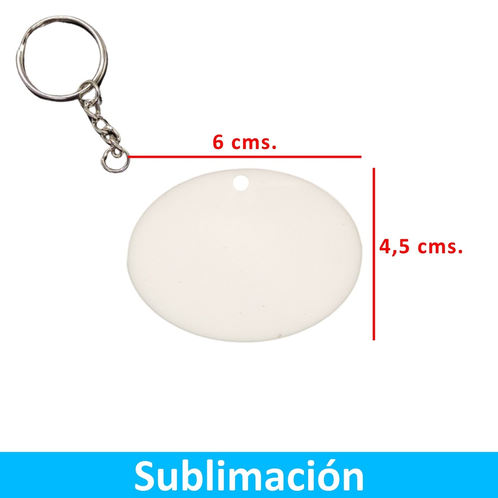 Llavero Acrílico Sublimable Ovalado NI30 Blanco -[591074142]b